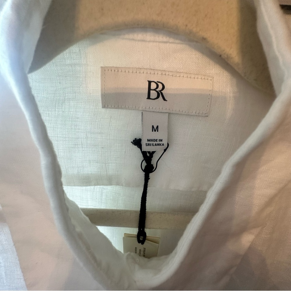 Banana Republic White 100% Linen Oversized Button Blouse Top Womens Medium NWT